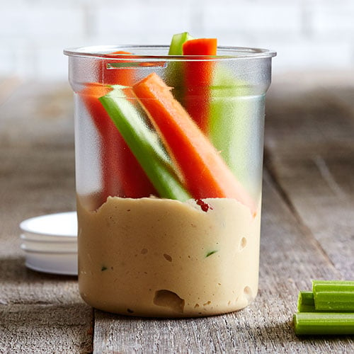 Hummus & Vegetable Stick Snack Jars - Nourish & Tempt